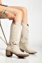 Women's Western Cowboy Trok Detailed Embroidered Boots - 3
