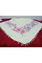 Handmade Patterned Hand Embroidered Cheesecloth with Ring Beads on the Writing Edge Yemeni, Scarf, 4 Sides Embroidered - 2