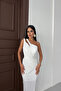 One Shoulder Drape Pul Sequence Dress - 2