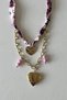 Rosy Heart Steel Scarf Necklace - 2