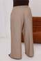 Women's Plus Size Wide Leg Aerobin Trousers with Elastic Waist and Pockets - 5