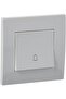 KB31BPB Vivace White - Retractive Door Bell switch - with bell symbol - 1 gang 2 - 8