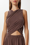 Flowy Cross Modal Jumpsuit Lub0154 Brown - 5