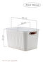Decorative Storage Box 23 Liters, Multi-Purpose Organizer, Bathroom Kitchen Organizer, Box with Lid, White 3-Piece Set - 2