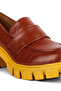 Women Tan Chunky Block Heel Loafers - 4