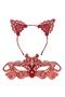 Fire Red Lace Crown and Mask Set No 10 - Masquerade & Special Occasion Set - 2