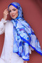Silky Shawl with Acrylic Flower Pattern - 4