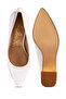 Women White Metallic Accent Block Heel Pumps - 4