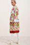 Women's Patterned Viscose Dress Burgundy 1043 - 5