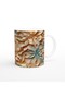 Spiral Leaf Patterned Mug in Beige Tones - 3