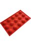 Silicone Baking Mould – 15 Cavity Semi-Sphere, Red - 3