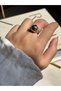 Silver Color Round Curved Stone Detailed Women's Steel Ring – Elegant and Stylish Design - 3