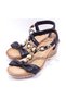 25Y151 Women's Black Stone Beaded Thick Padding Sole Orthopedic Summer Daily Sports Sandals - 5