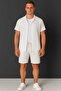 Bürümcük Crinkle Fabric Summer Lycra Men's Shirt Shorts Set