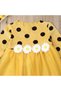 Baby Girls’ Polka‑Dot Daisy Tulle Party Dress | 18-24 Months | Mustard Yellow | Cotton | Soft - 3