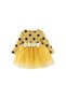 Baby Girls’ Polka‑Dot Daisy Tulle Party Dress | 24-36 Months | Mustard Yellow | Cotton | Soft