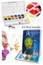 12 Colors Tablet Watercolor and A4 Ring Binder Watercolor Block Paper A4 210Gr 20 Sheets Fine Textured Stone Waterbo