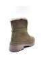 Genuine Suede Leather Inside Genuine Lamb Fur Khaki Green Women's Boots - 6