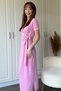 Tie-Up Pink Midi Modal Dress - 8