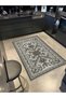 Mosso Gray Themed Edge Detailed Flower and Motif Pattern Woven Base Vintage Decorative Carpet Mosso190Grey - 2