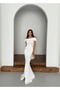 Women's Imported Scuba Crepe Fabric Bow Detail Stone Embellished Lined Special Design Maxi Dress - 6