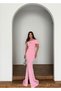 Women's Imported Scuba Crepe Fabric Bow Detail Stone Embellished Lined Special Design Maxi Dress - 8