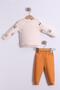 2-Piece Baby Boy Set with Orange Bow Tie and Teddy Bear - 4