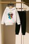 Colorful Dog Printed 3 Thread Children's Tracksuit Set