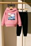 Fuji̇ Mountain Printed 3 Thread Children's Tracksuit Set