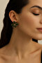 Viridia Handmade Green & Gold Flower Design Earrings