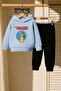 Rock Printed 3 Thread Children's Tracksuit Set