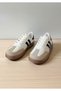 White-Black-Brown Sole Unisex Daily Comfortable Lightweight Lace-Up Sneaker Sports Shoes - 5