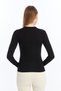 Women's Black Red Round Neck 2-Piece Bodysuit - 5