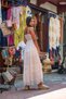 Beige Color Lace Detailed Strap Italian Dress - 5