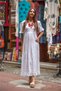 White Brode Detailed Backless Dress