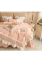 Ruffled Pink Cotton Satin Duvet Cover Set – Single