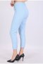 Women's Baby Blue Double Pocket Elastic Waist Narrow Leg Bell Pants - 3
