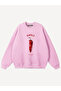 Unisex Chili Printed Crew Neck Oversize Sweatshirt