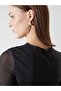 Lcw Vision Black Crew Neck Plain Poplin Dress - 3