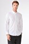 Men's Slim Fit Buttoned Collar Long Sleeve Ecru Shirt