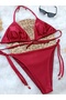 Women's Burgundy Bikini Set (Without Filling) - 4