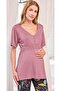 Monamise Patterned Maternity 3-Piece Pajamas Set 25123 - 4