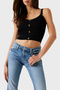 Sl Emiie Ribbed Button Detail Regular Fit Round Neck Top W5Yr10Z0130 Top W5Yr10 Z013