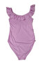 Pink Ruffled Straight Strap Women's Swimsuit - 2