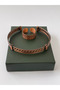Unisex Adjustable 100% Pure Copper Bracelet Stylish Copper Ring Combination Handmade Bracelet Ring