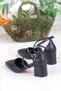 08-80 Stone Piping Cross Strap Low Heeled Women's Shoes - 4