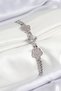 Brass Zircon Stone Clover Model Silver Color Women's Bracelet - Tj-Bb7548