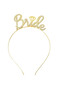 Gold Colored Stone "Bride" Bridal Tiara – with Handwritten Font - 3