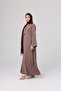 Soild Front Detail Straight Cut Abaya - 2