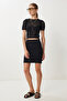 Openwork Knitwear Skirt Set Lyy0122 Black